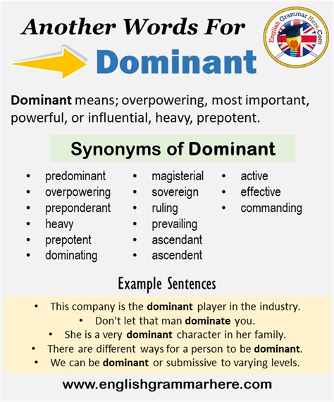 synonym dominance|dominate synonyms in english.